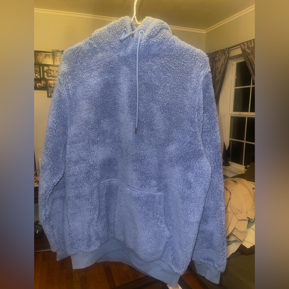 Blue Fur Hoodie Medium